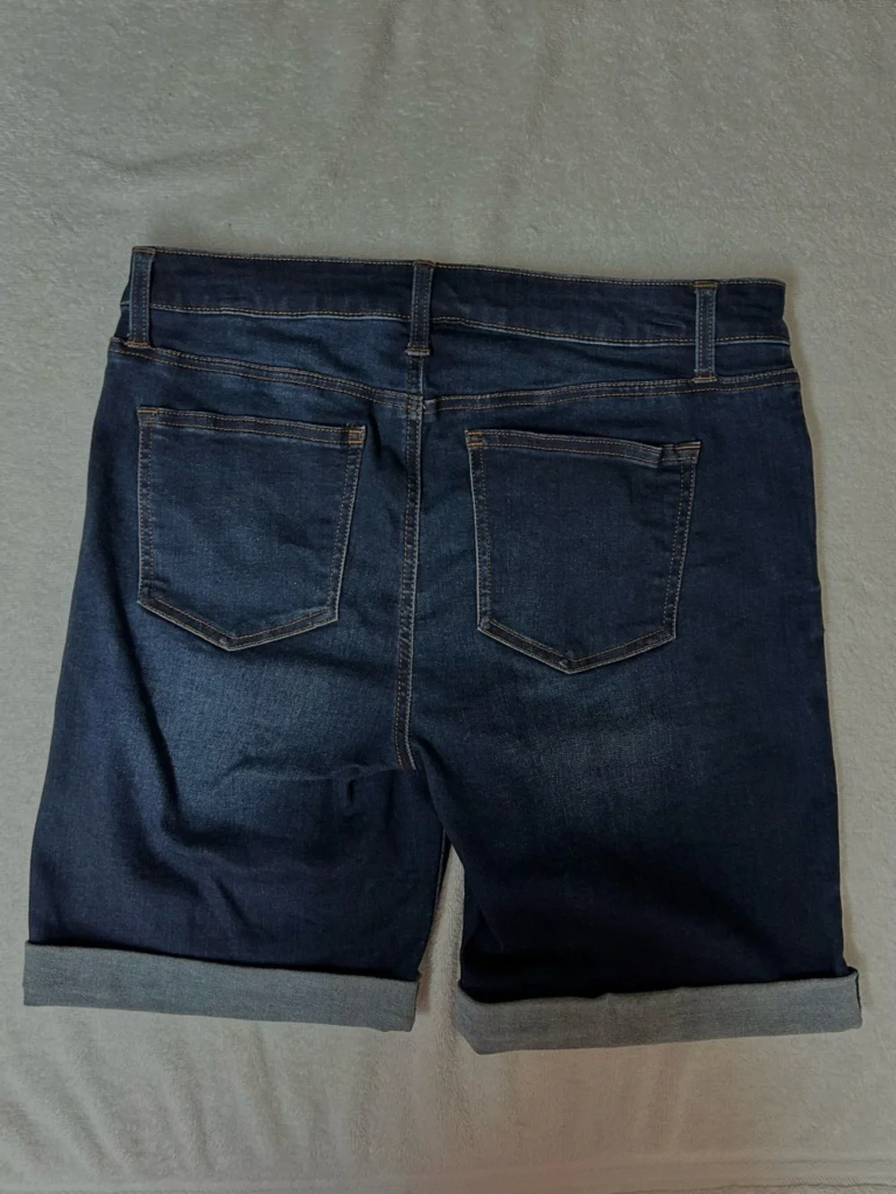 RE generation Dark Indigo Rolled Hem Denim Shorts Size 11/30
